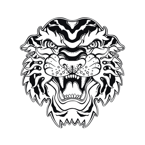 Angry Tiger Head Tattoo